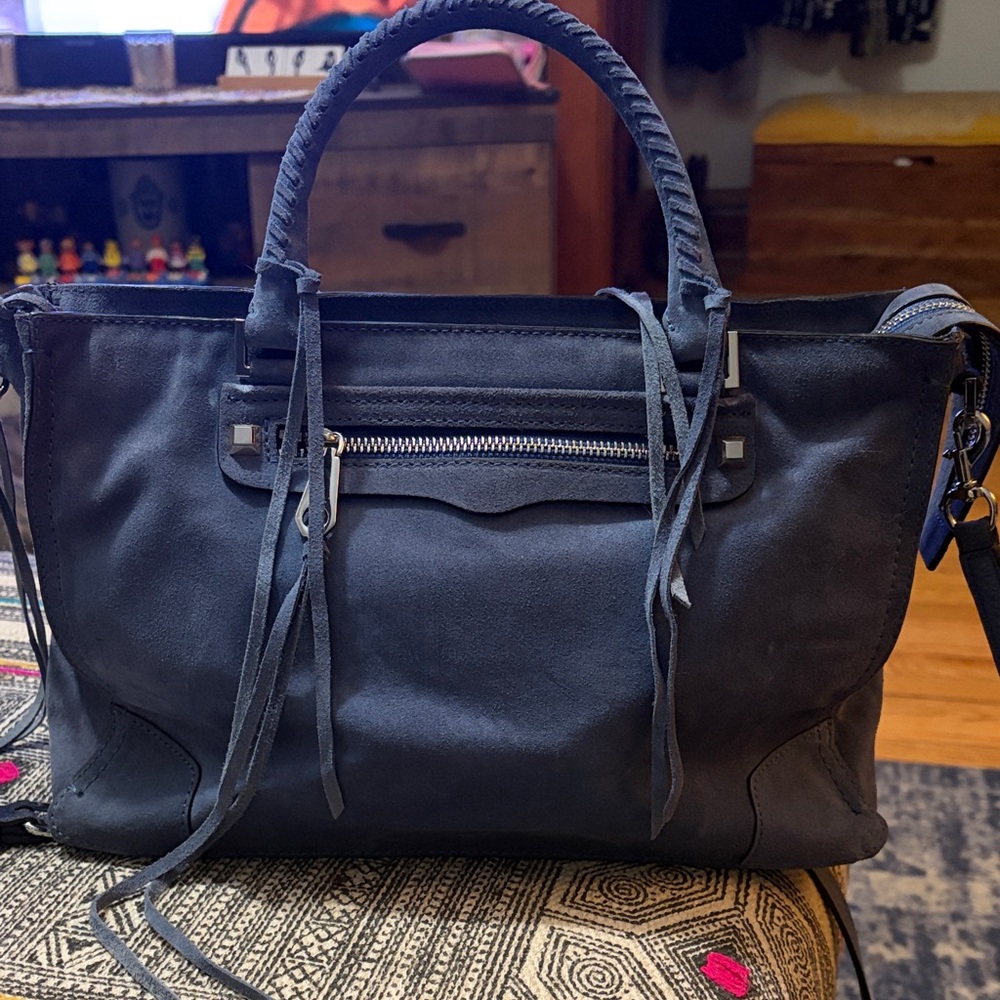 Rebecca Minkoff blue suede bag.